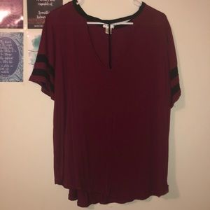 Maroon Open Front Top